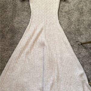 Altar'd State Cream Cable-Knit Maxi Dress